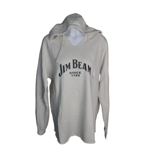 Jim Beam Independent Hoodie Cream White Lightweight V Neck Distillery 2XL - Picture 1 of 6